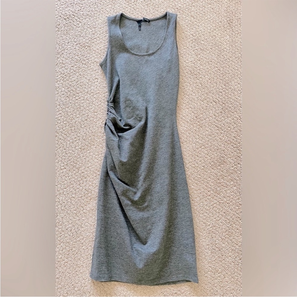 Obakki Gray Sleeveless Scoop Neck Midi Dress